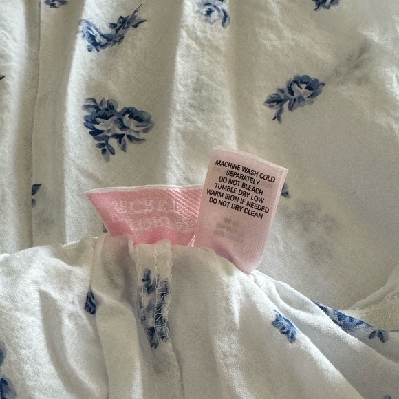 Vintage Victoria's Secret Floral White Boho Festival Cotton Dress Bell Sleeve M - Picture 8 of 14